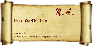 Miu Amélia névjegykártya